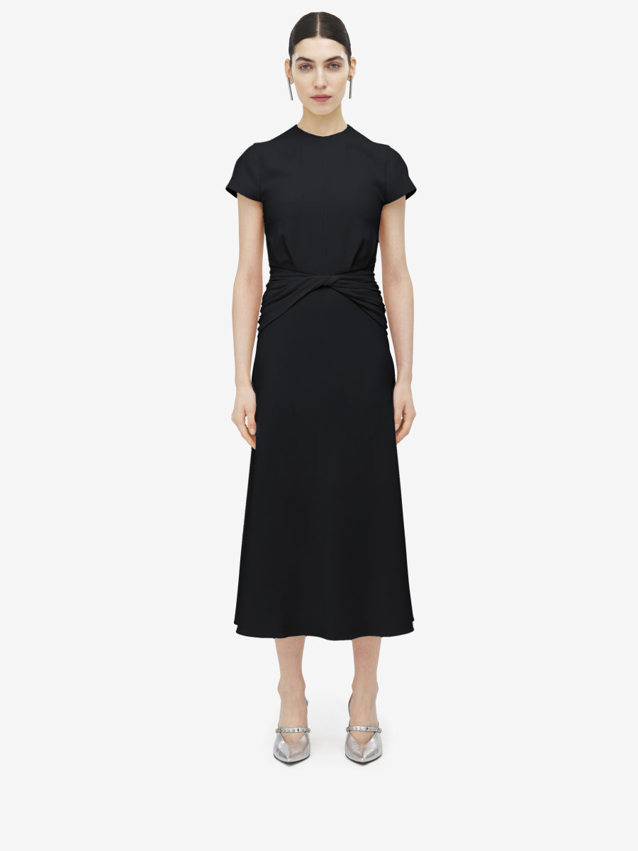 ALEXANDER MCQUEEN - Knot Waist Midi Dress - Item 839760QEAAA5119